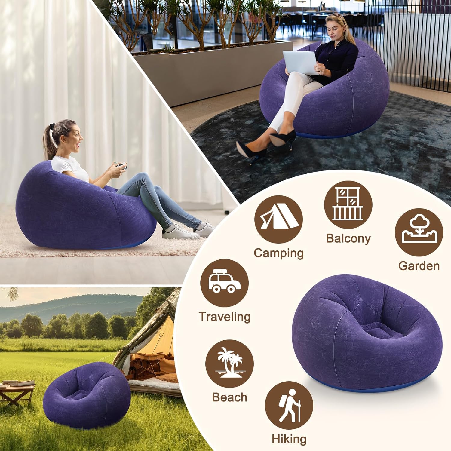 Bean Bag Chair Inflatable Blow Up Chair Air Sofa Blow Up Chairs