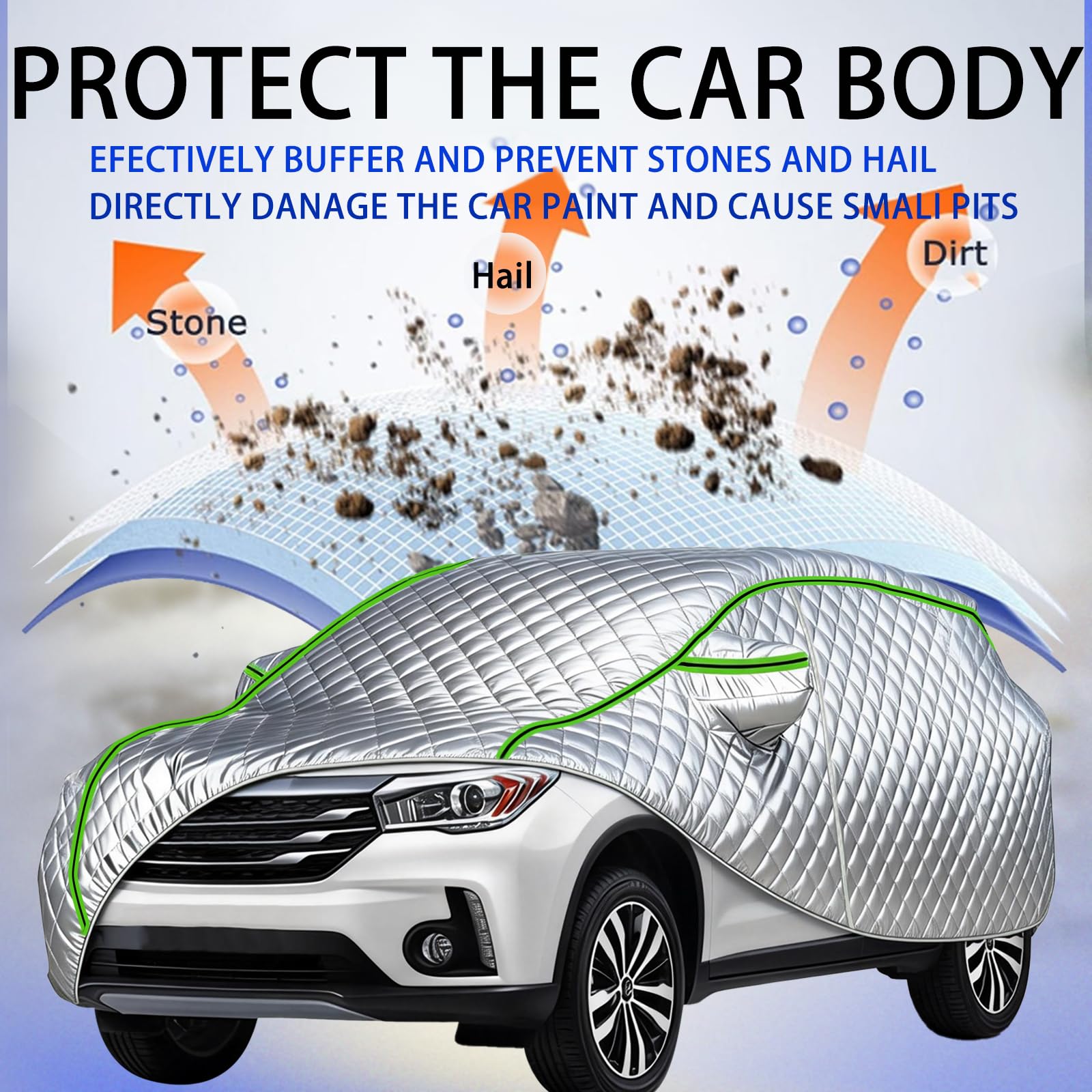 Telo Antigrandine per Auto per Audi Q3 2015, Copri Auto Anti Grandine Fodera Interna in Morbido Cotone, Grandine, Gelo e Calore Estivo, Impermeabile e Antivento Il9