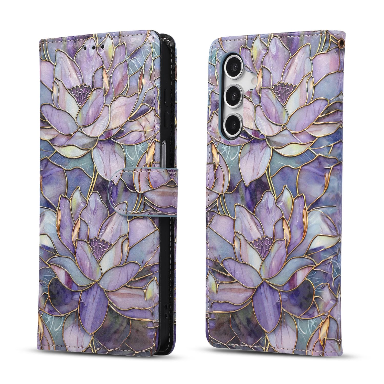 Case Samsung A37 5G protection rfid motif fleur boîtier clapet - 7