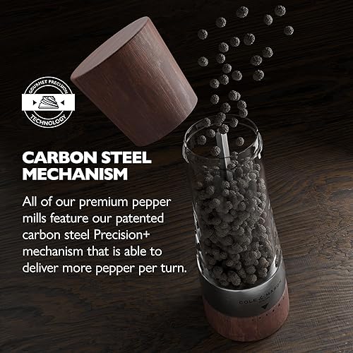 Miniatura 59 de Cole & Mason Derwent - Molinillo de pimienta de precisión gourmet, herramientas recargables para condimentos y especias, ajustes ajustables de Oro