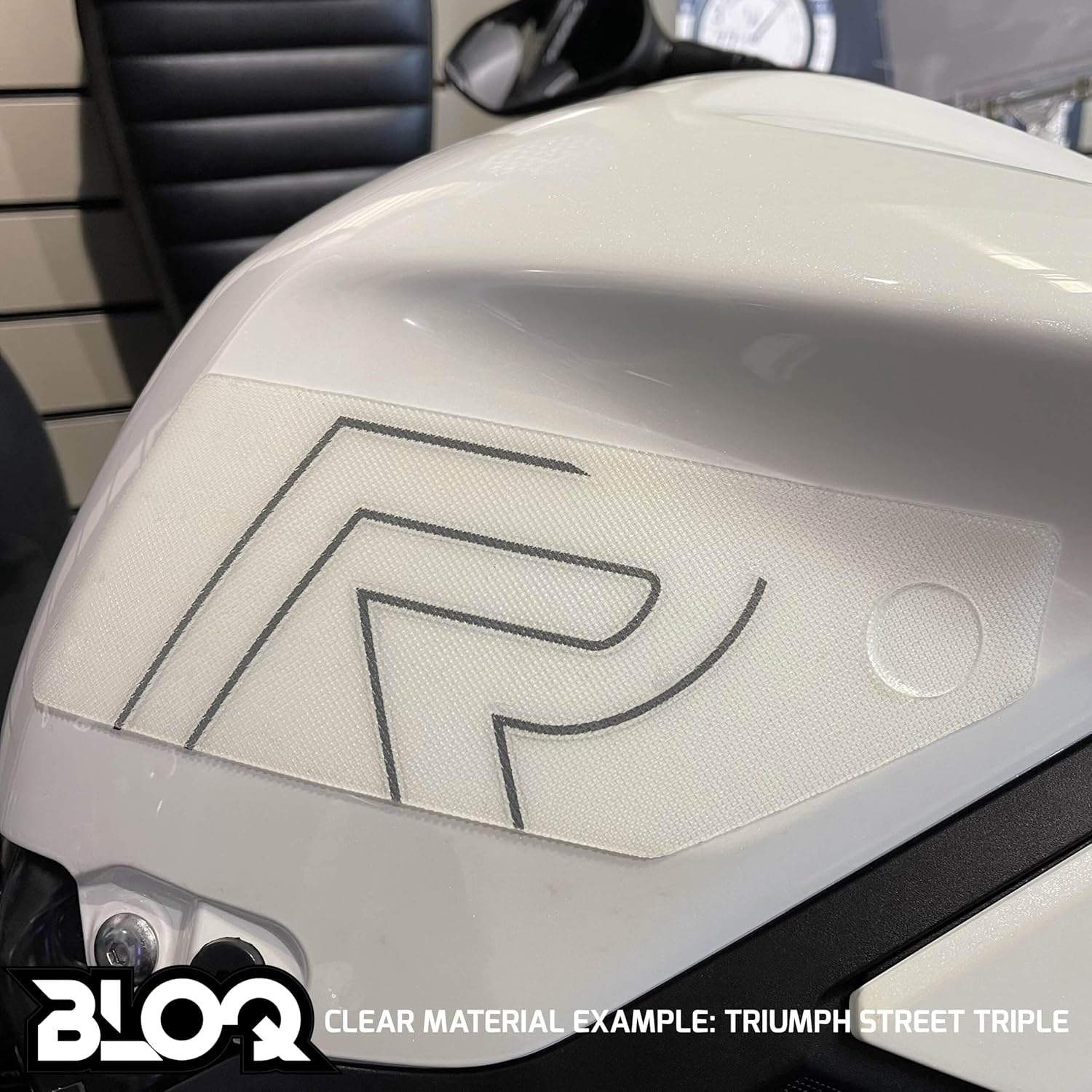 BLOQ Motorcycle Tank Grips compatible with CBR1000RR FIREBLADE (SP) (2017-2019) PREMIUM - CLEAR