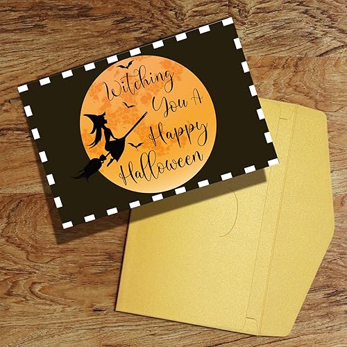 Miniatura 8 de Qiliji Divertida tarjeta de Halloween para él, tarjeta de Halloween de bruja, tarjeta de Halloween de mago, tarjeta de juego de palabras de