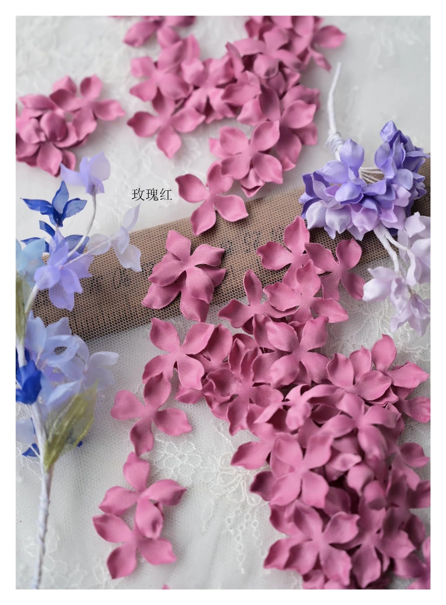 Wtaxbh Color7 Iron On Patches Artificial Flower Petals 3Cm Petal Fake Wedding Homedecor Diy Scrapbook Card Craft Satin Applique 100Pcs(Color7)