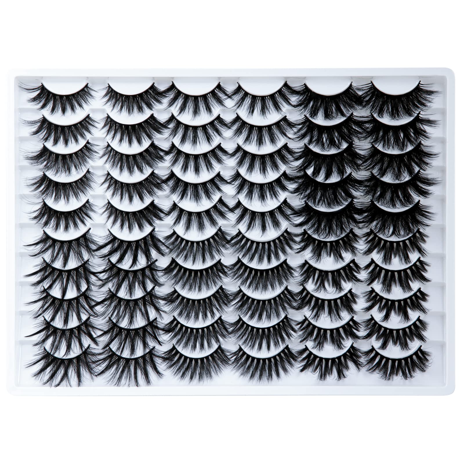 Nerz Falsche Wimpern WF24 – 3D Geflügelt, Natürlich Dick, Handgefertigt & Vegan