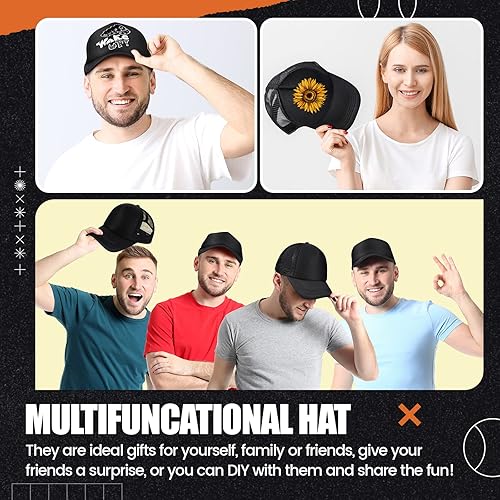 Miniatura 7 de 10 gorras de camionero en blanco para sublimación, gorra de béisbol de malla de poliéster para hombres y mujeres