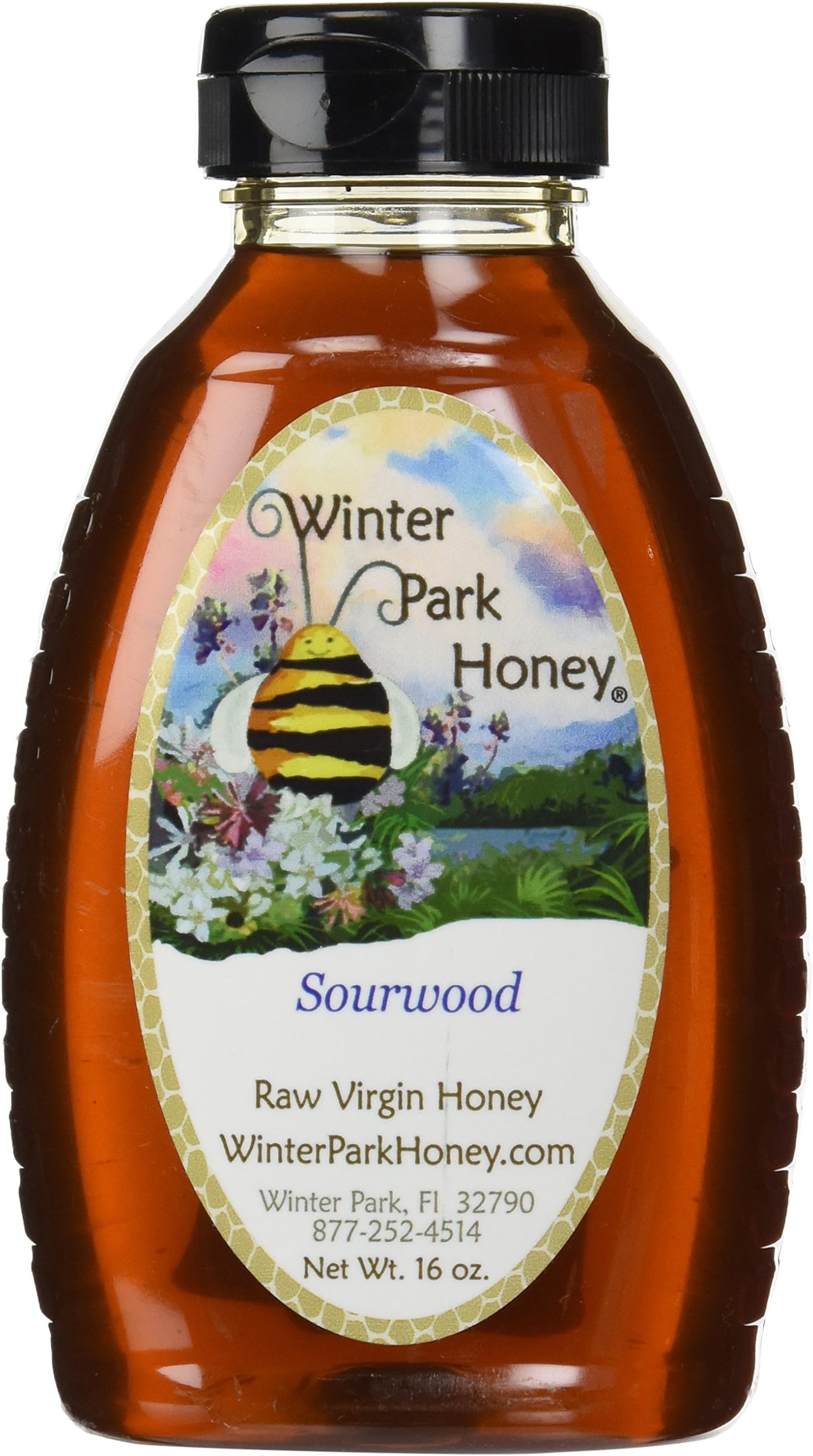 Raw Sourwood Honey (Pure Natural Honey) 16oz by Winter Park Honey