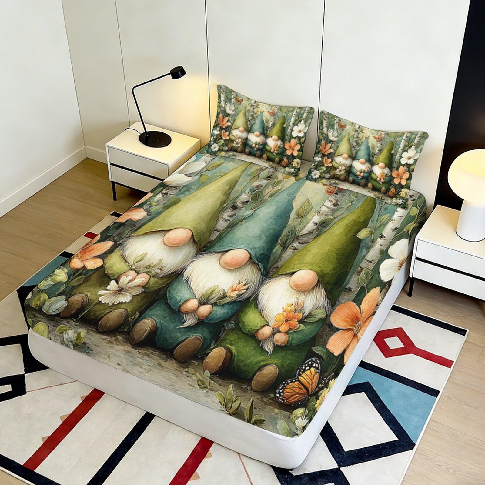 Lenzuolo con angoli elasticizzati con stampa 3D, in microfibra, con tasche profonde, antiscivolo, per camera da letto, protezione per materasso, 90 x 200 x 25 cm, 90 x 200 x 25 cm