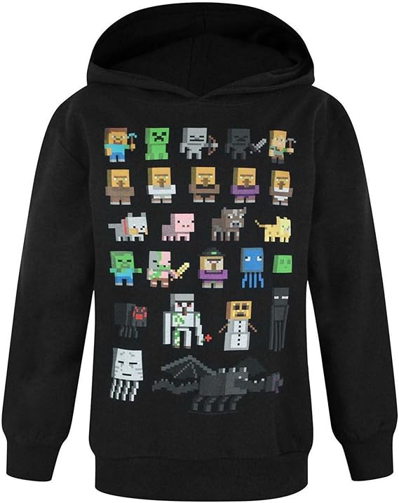 Amazon Co Jp マインクラフト Minecraft オフィシャル商品 子供用 キャラクター パーカー フーディー 男の子 5 6 Years ブラック ファッション