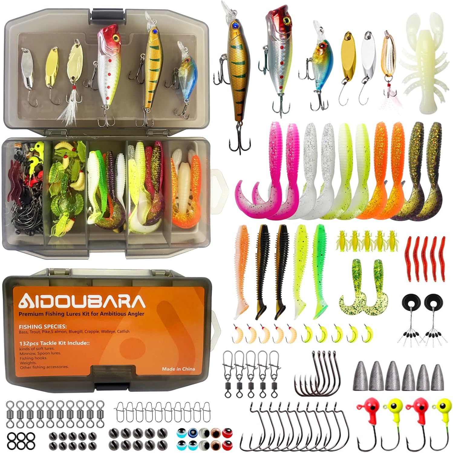 Fishing Lures kit, 132pcs Tackle Box Kit Included Bhutan Ubuy