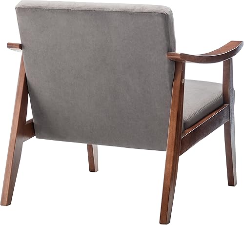 Miniatura 6 de Silla decorativa con tapicería de terciopelo y marco de madera maciza, muebles de sala de estar clásicos de mediados de siglo para asientos