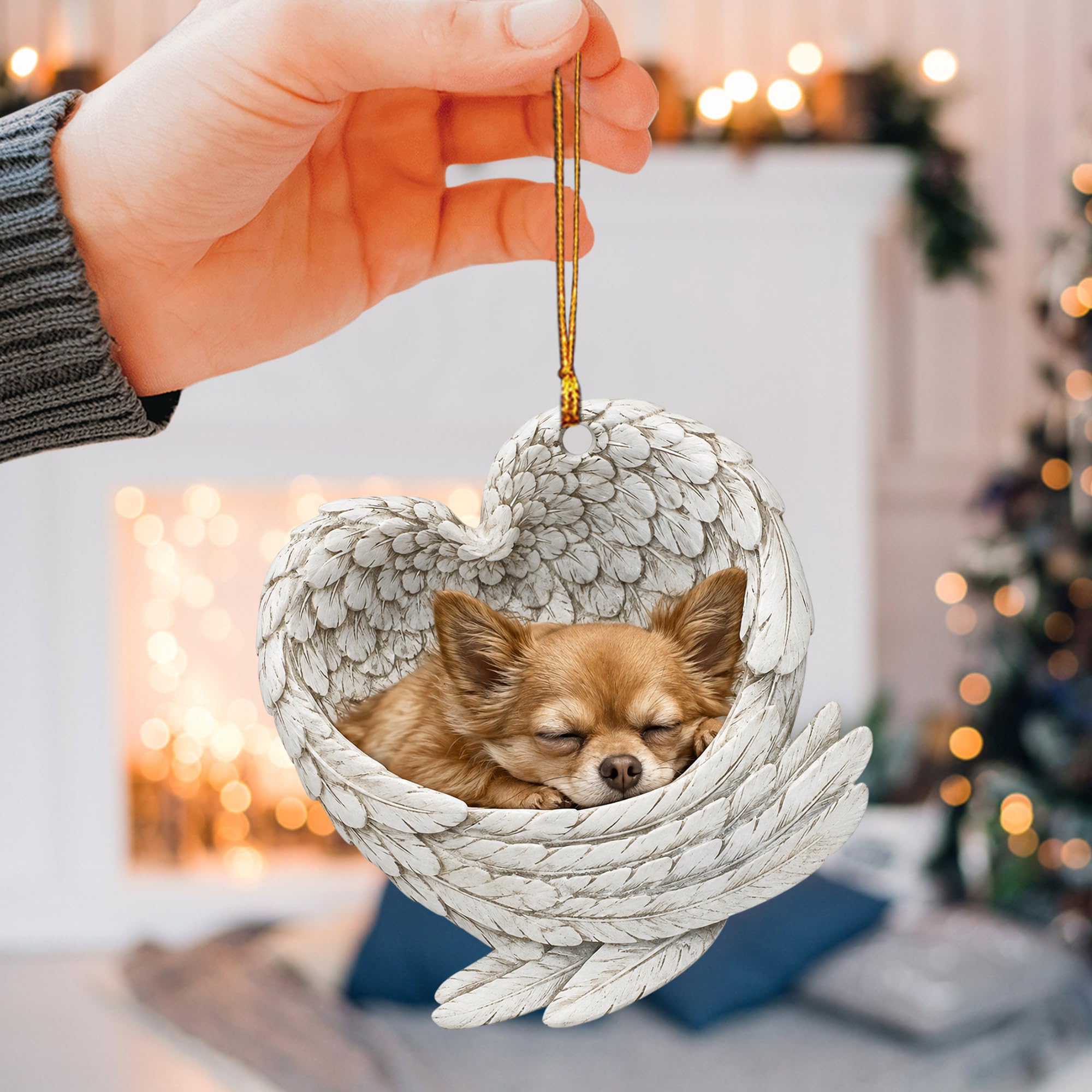 Amazon.co.jp : Talataca チワワ 眠っている天使の翼 メモリアル犬 2D