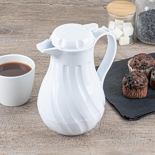 Miniatura 3 de Restaurantware -Restpresso - Jarras de café de 20 onzas, 10 servidores de café aislados, botón superior, diseño de remolino, jarras de café de