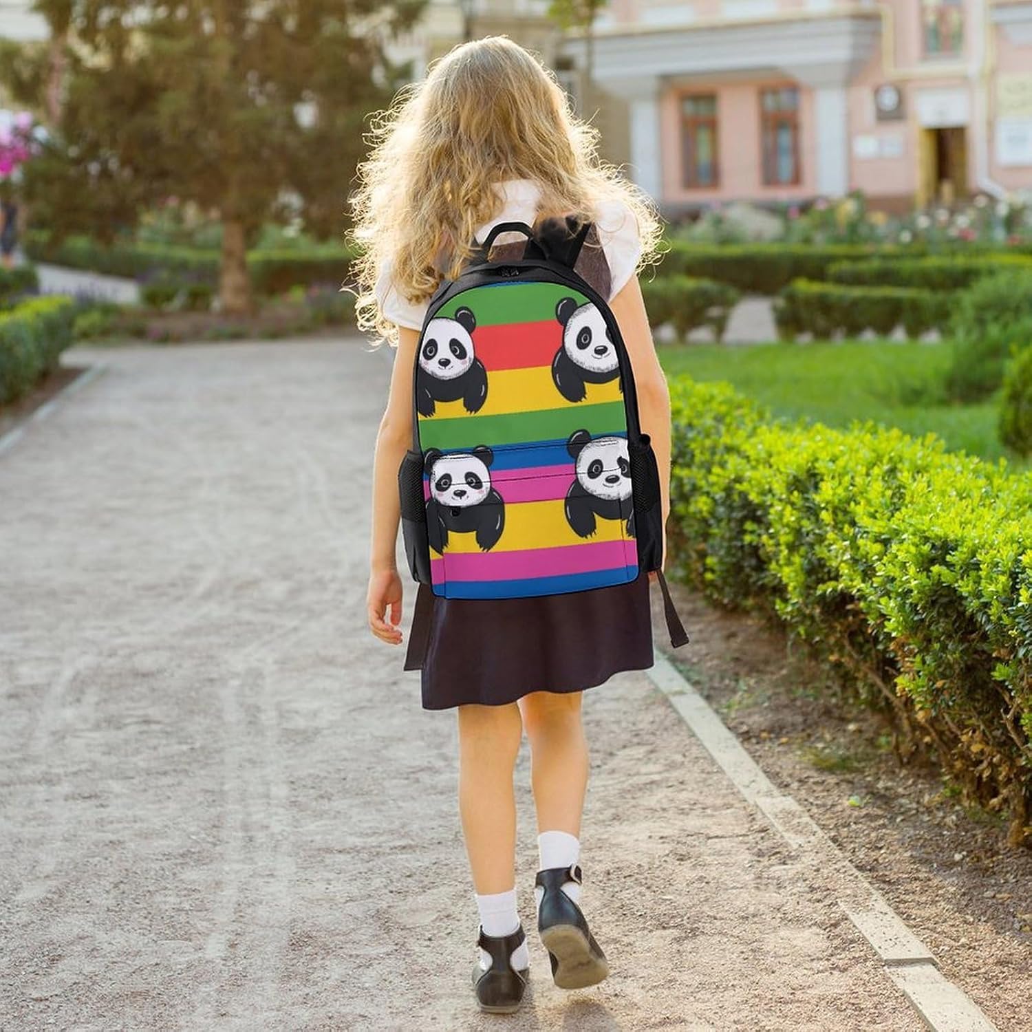 Colorful Panda Laptop Backpack for Men Women Fashion Computer Bag Business Travel Daypack