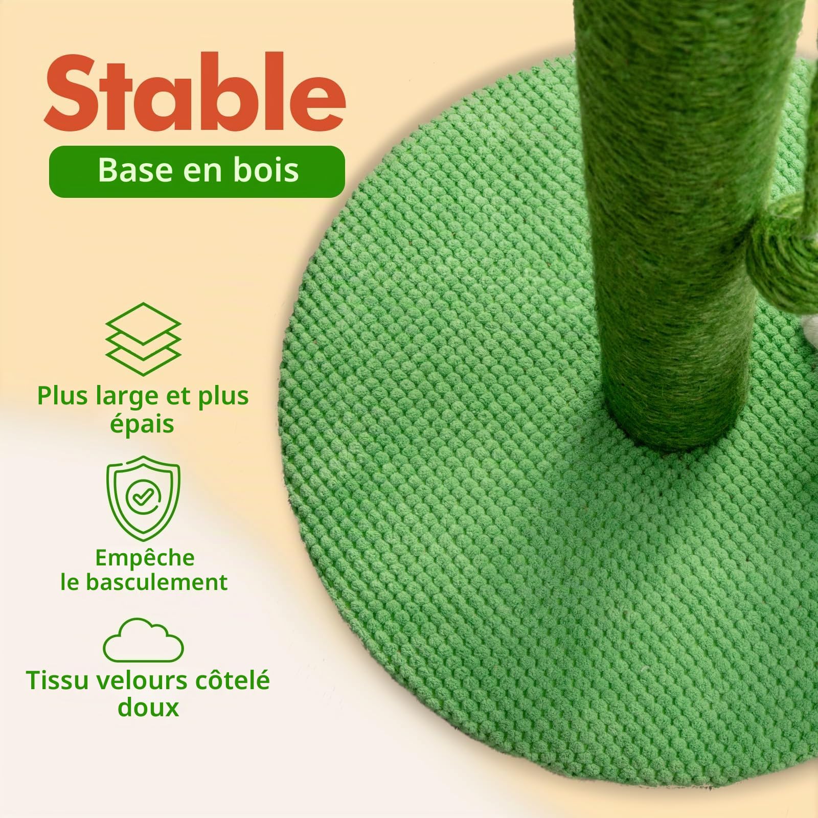 Mora Pets Griffoir Cactus Arbre à Chat Poteau Arbre Chat Tour Griffoir pour Petit Chats en Sisal 82.9 x 39 cm (H x Ø)