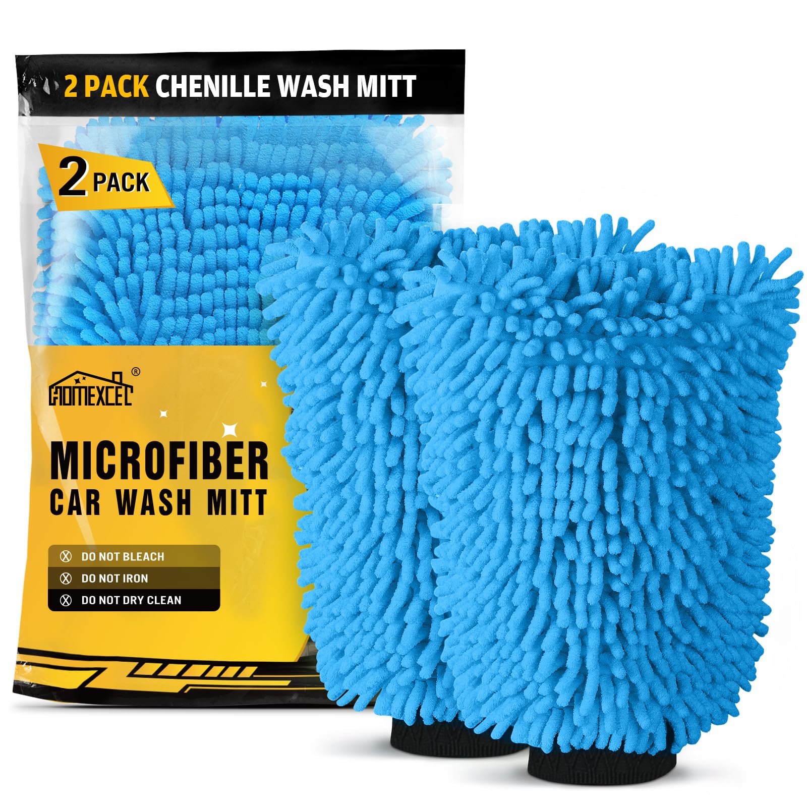 Amazon.com: HOMEXCEL Car Wash Mitt, 2PK Chenille Microfiber Wash
