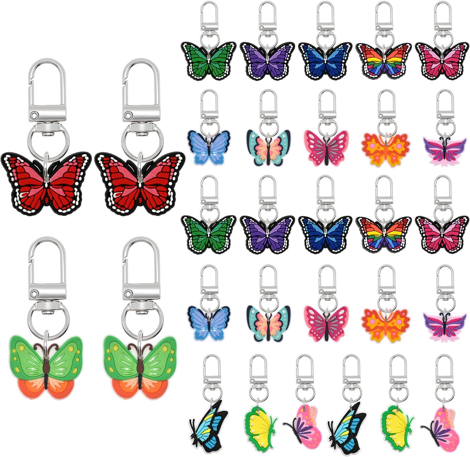 Keychain Charms Bulk Funny Keychain Bag Charm, Backpack Charms Purse Accessories Car Key Ring PVC Pendant Key Chains