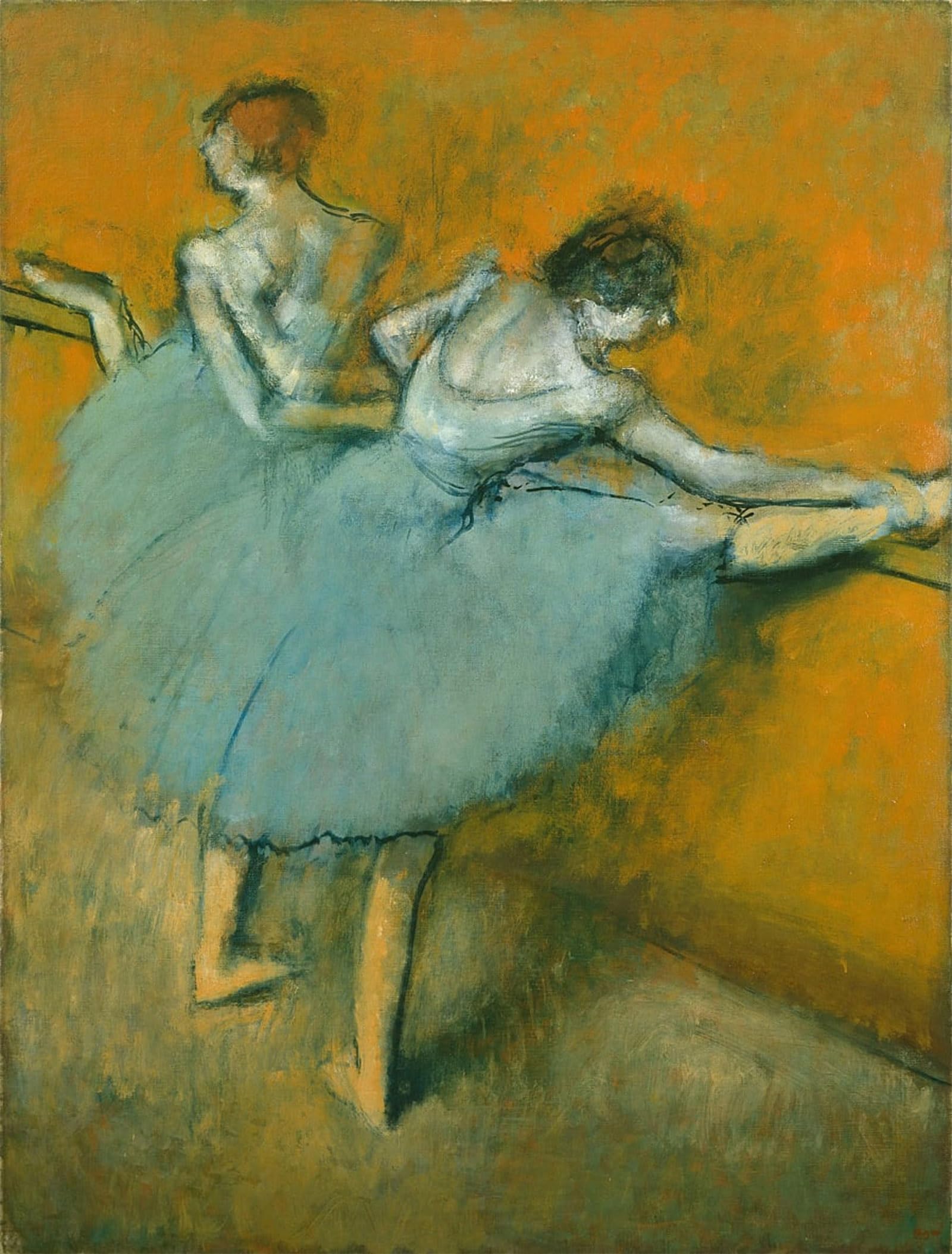 ARTXLXXBN Famous Art Print Poster Vintage Wall Art Dancers At the Barre by Edgar Degas Canvas Art Poster for Home Decor 60x90cm
