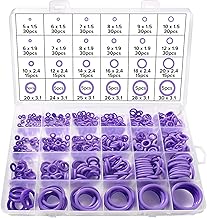 Lyeteung 480 Pièces 24 Tailles Kit O Ring Joints D'étanchéité, Assortiment Joint Torique en Silicone Violet