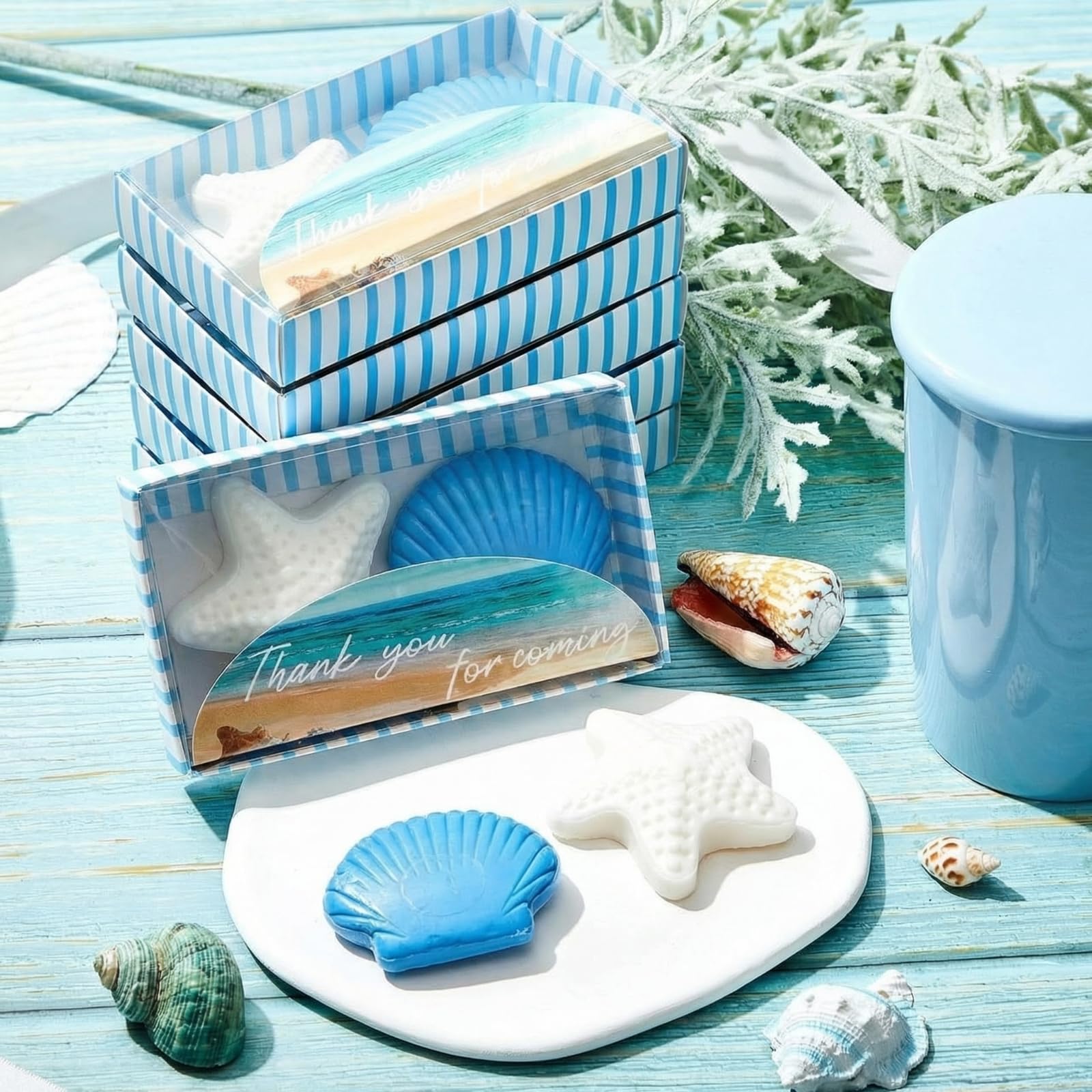 Loopeer Set di 24 saponette a forma di stella marina con conchiglie per