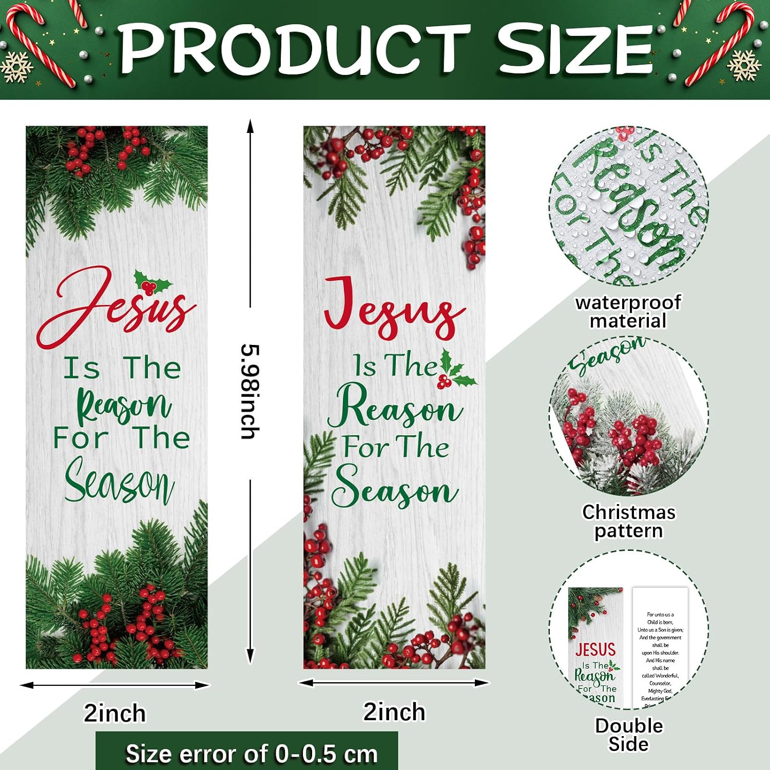 Zhanmai 200 Pcs Jesus Christmas Religious Bookmarks image 2