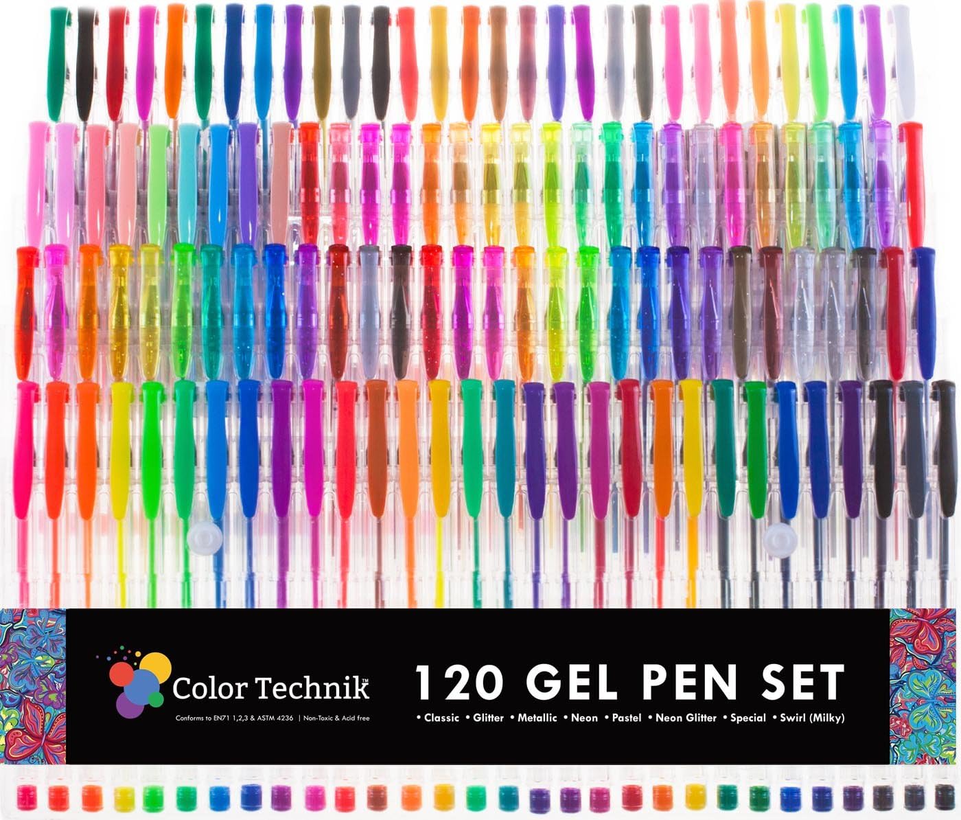 120 Gel Pens by Color Technik INDIVIDUALLY UNIQUE Best