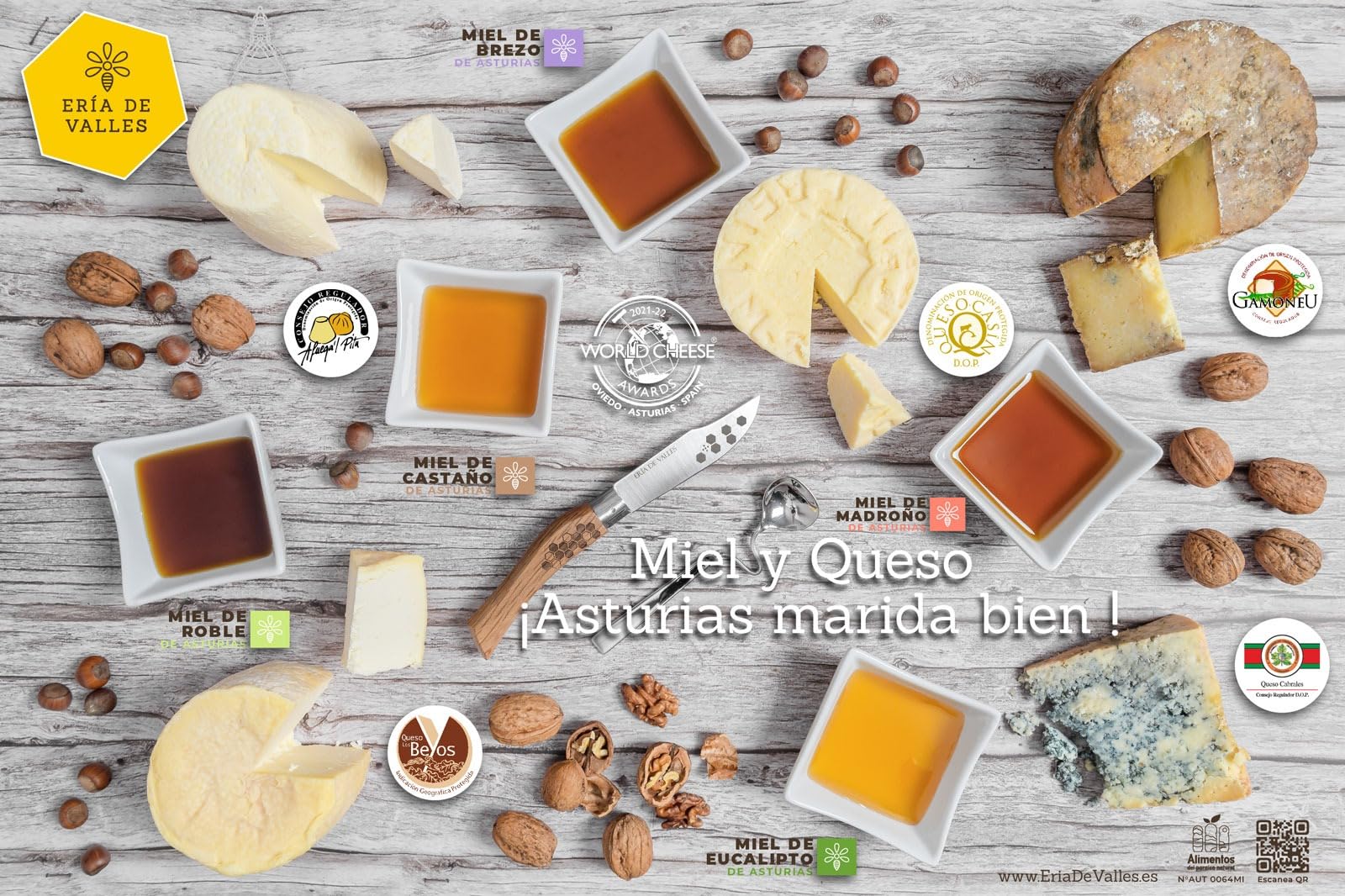 Eria de Valles – Miel de Castaño de Asturias 100% Natural – Aroma Amaderado y Floral, Sabor Dulce y Notas Saladas – Miel Cruda Artesanal (750 g)