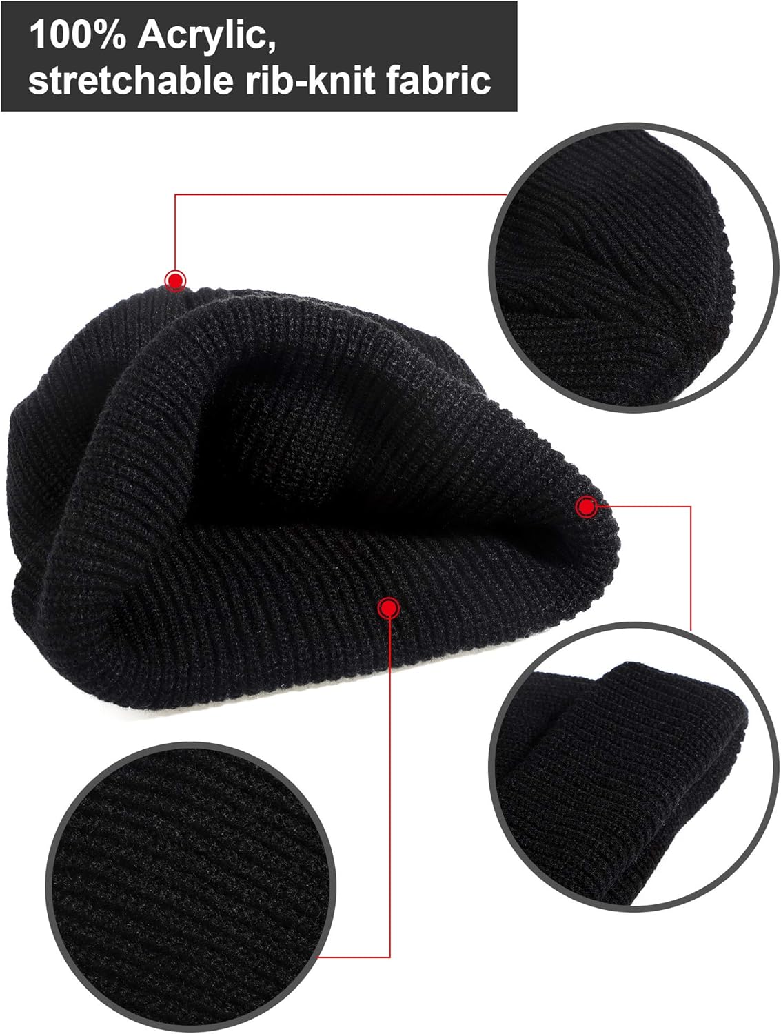 SATINIOR 2 Pieces Winter Short Fisherman Beanie Hat Trawler Beanie Watch Hat Edge Skullcap for Men (Black and Blue) : Everything Else