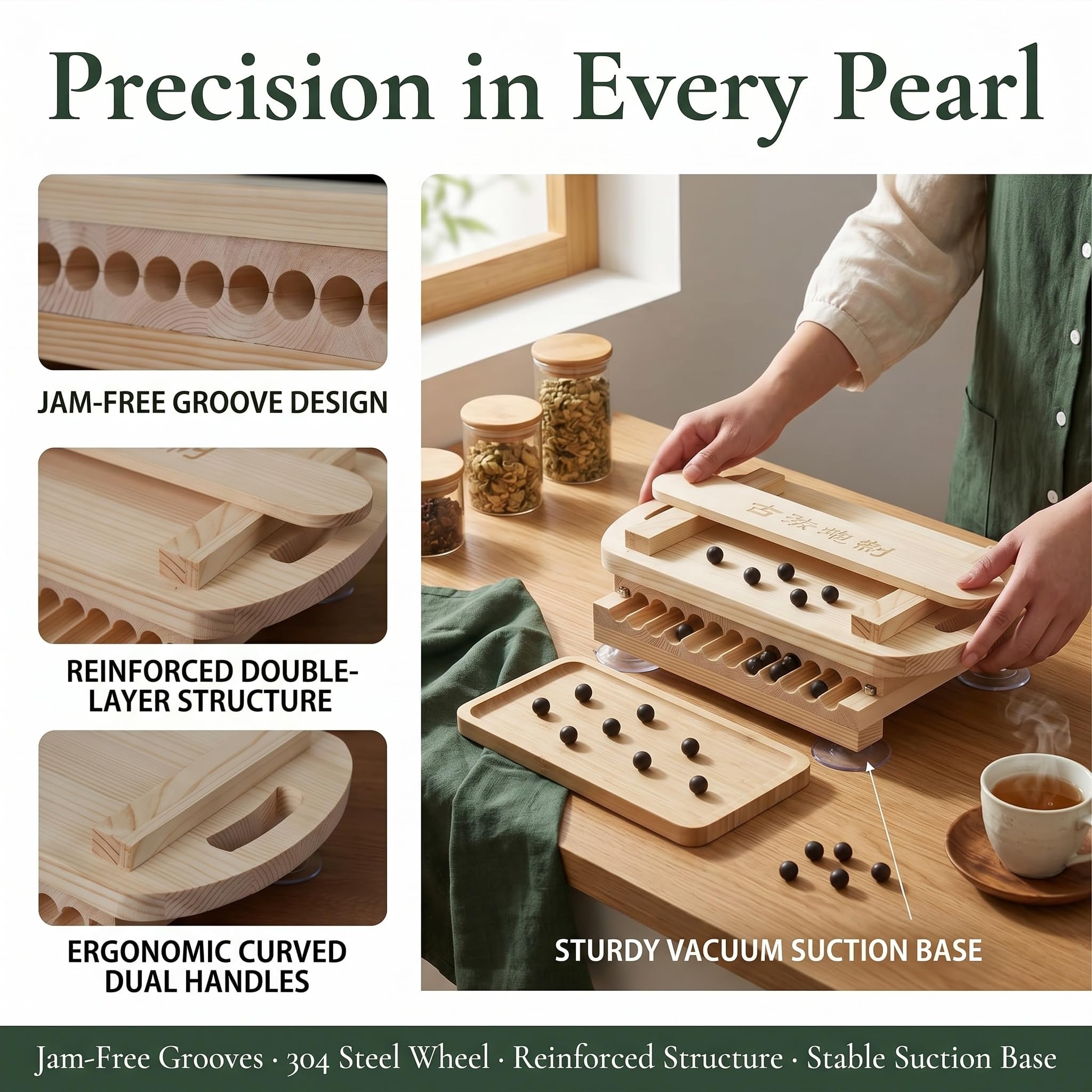 Tapioca Pearl Maker - Crea perle da 15 mm, 19 mm, 22 mm per Bubble Tea e dessert, perfetta per negozi di tè al latte e uso domestico