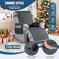 Vista 2 de TAOCOCO Fundas reclinables 100% impermeables, fundas de sofá reclinable con correas para las piernas, funda de sofá reclinable reversible para silla