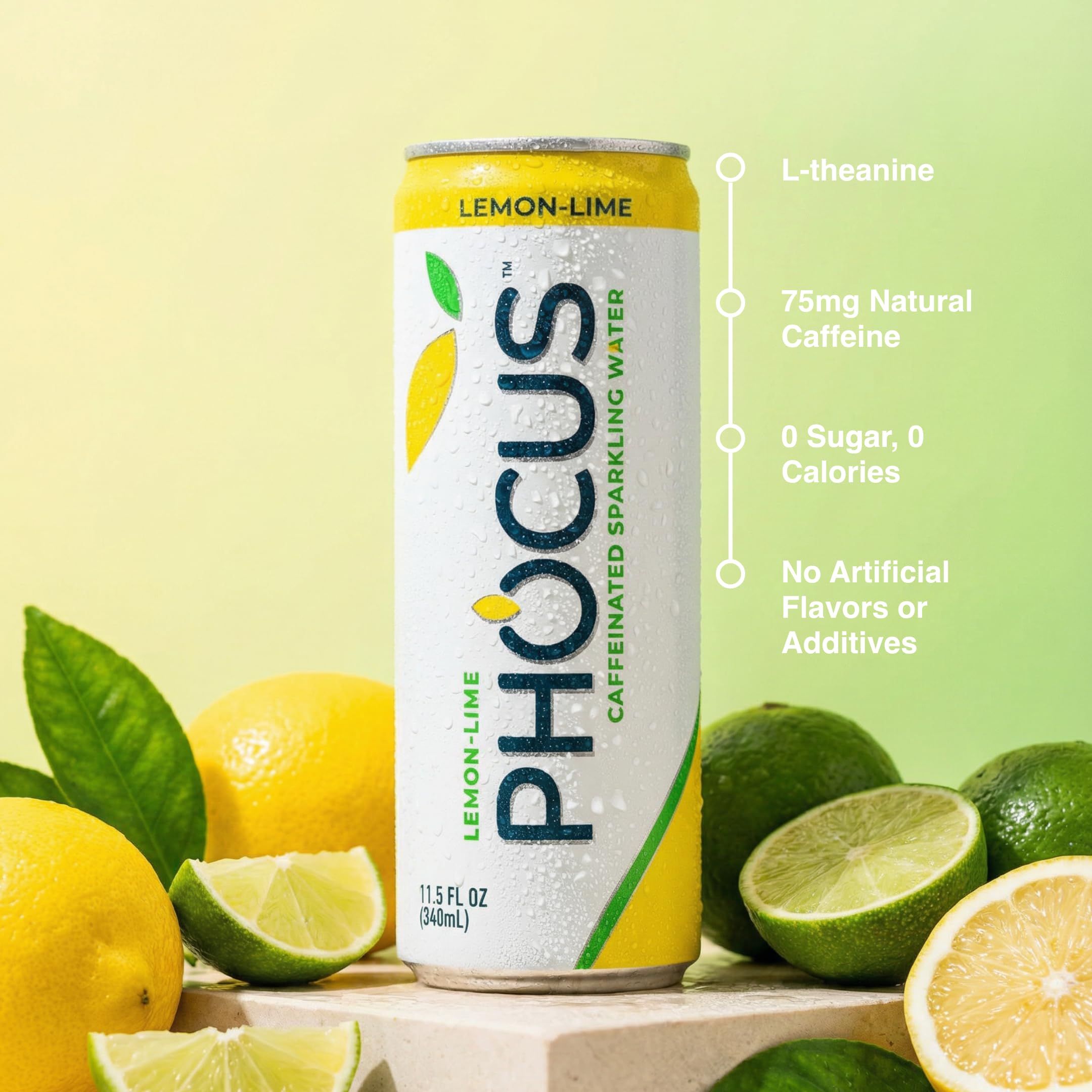 Amazon.com : PHOCUS Caffeinated Sparkling Water, Lemon Lime, 75mg