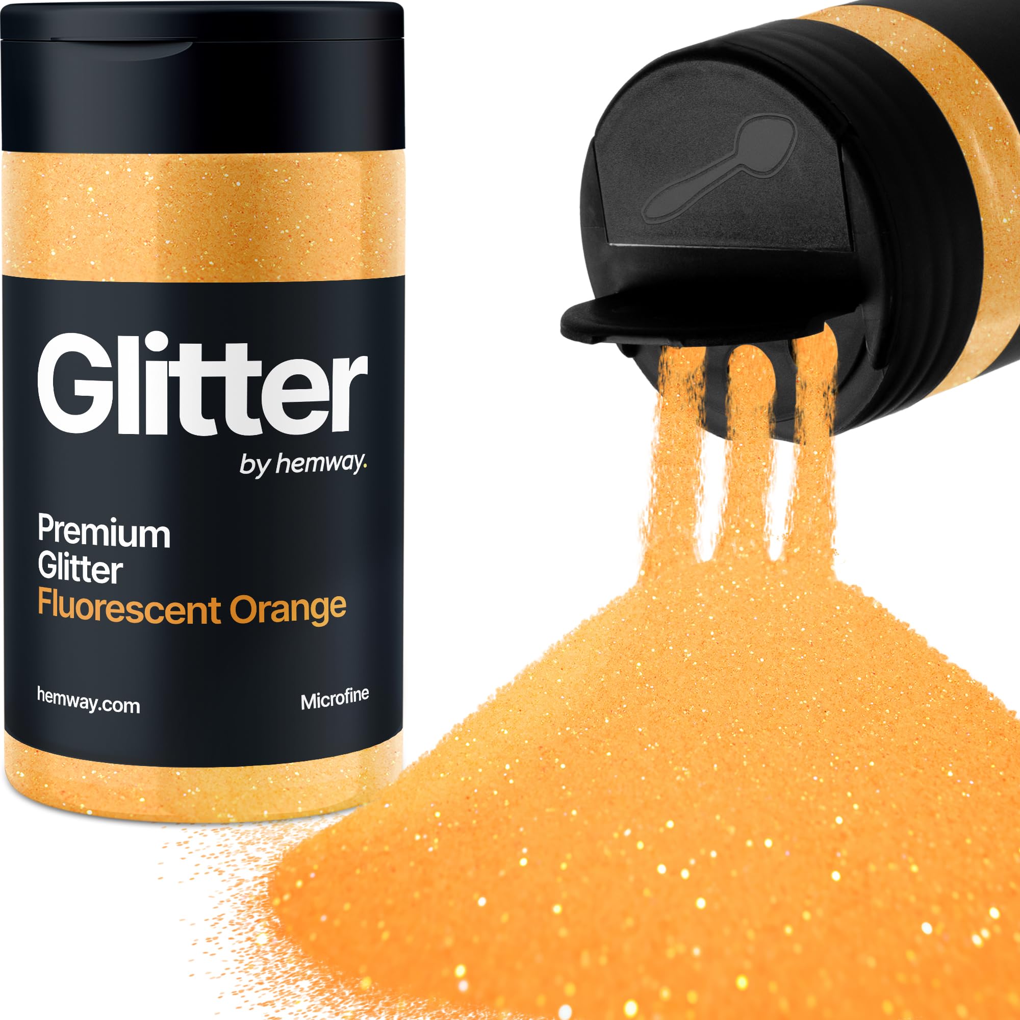 Fluorescent Orange Glitter Shaker, 130g Microfine Glitter, Crafts 1/256" Metallic Flake Orange Sequins, Resin & Epoxy Crafts