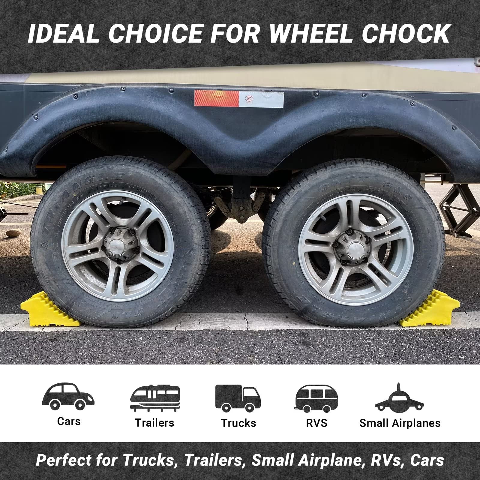 Mobile Chocks Caravan Chocks Draper Wheel Chocks – Set Of 2 Heavy-Duty Plastic Chocks ...