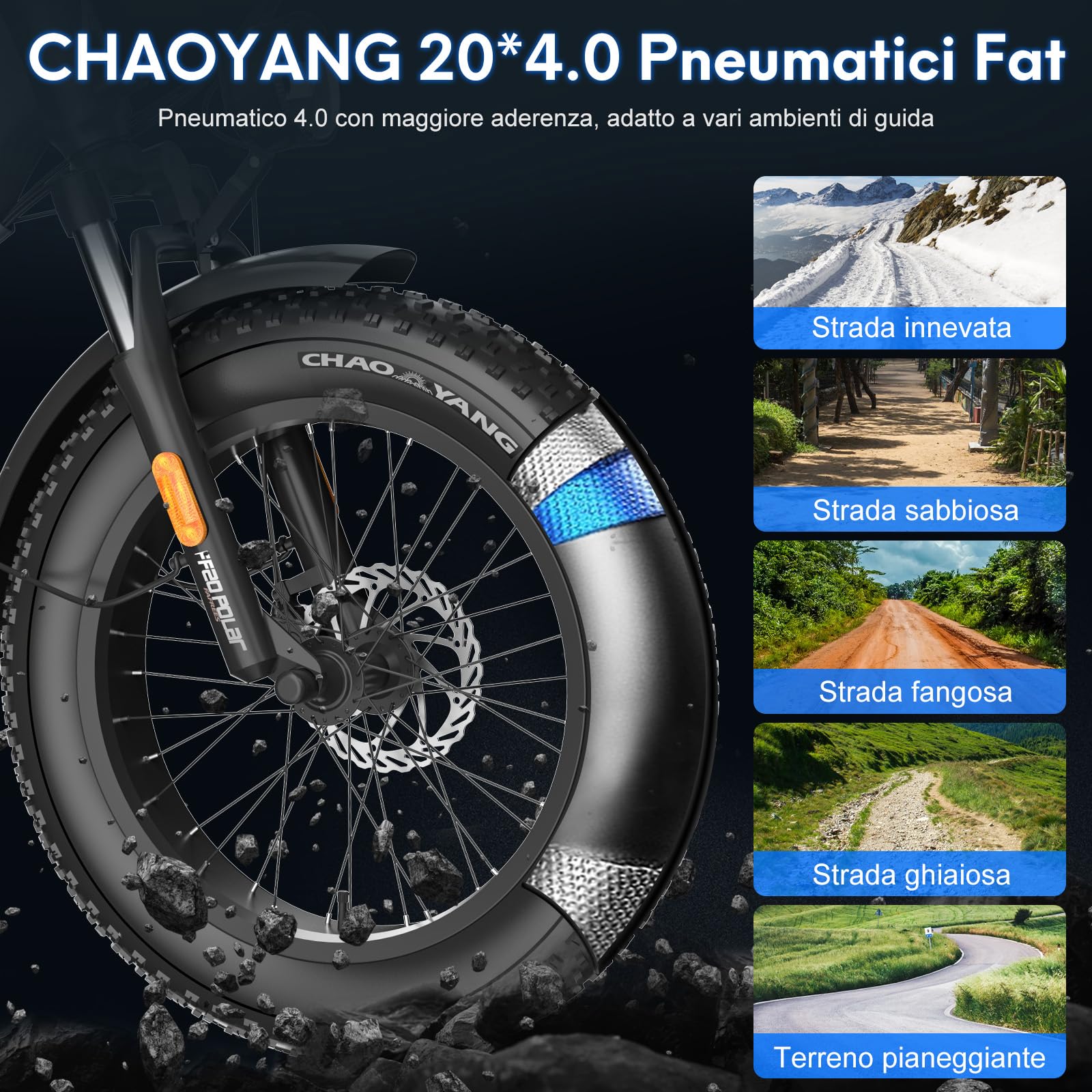 Fafrees Bici Elettrica Pieghevole Due Batterie 48V/12Ah×2 Bicicletta Elettrica, 20"×4.0 Fat Tire, Autonomia di 160km, Fat Bike Ebike per Adulti Uomo Donna, con Schermo LCD, Specchietti