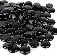 Vista 8 de CYS EXCEL Rellenos de jarrón plano de cristal negro extragrande de 1.1 a 1.35 pulgadas (1 libra), múltiples opciones de color, cuentas de mármol