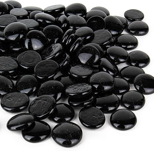 Miniatura 8 de CYS EXCEL Rellenos de jarrón plano de cristal negro extragrande de 1.1 a 1.35 pulgadas (1 libra), múltiples opciones de color, cuentas de mármol,