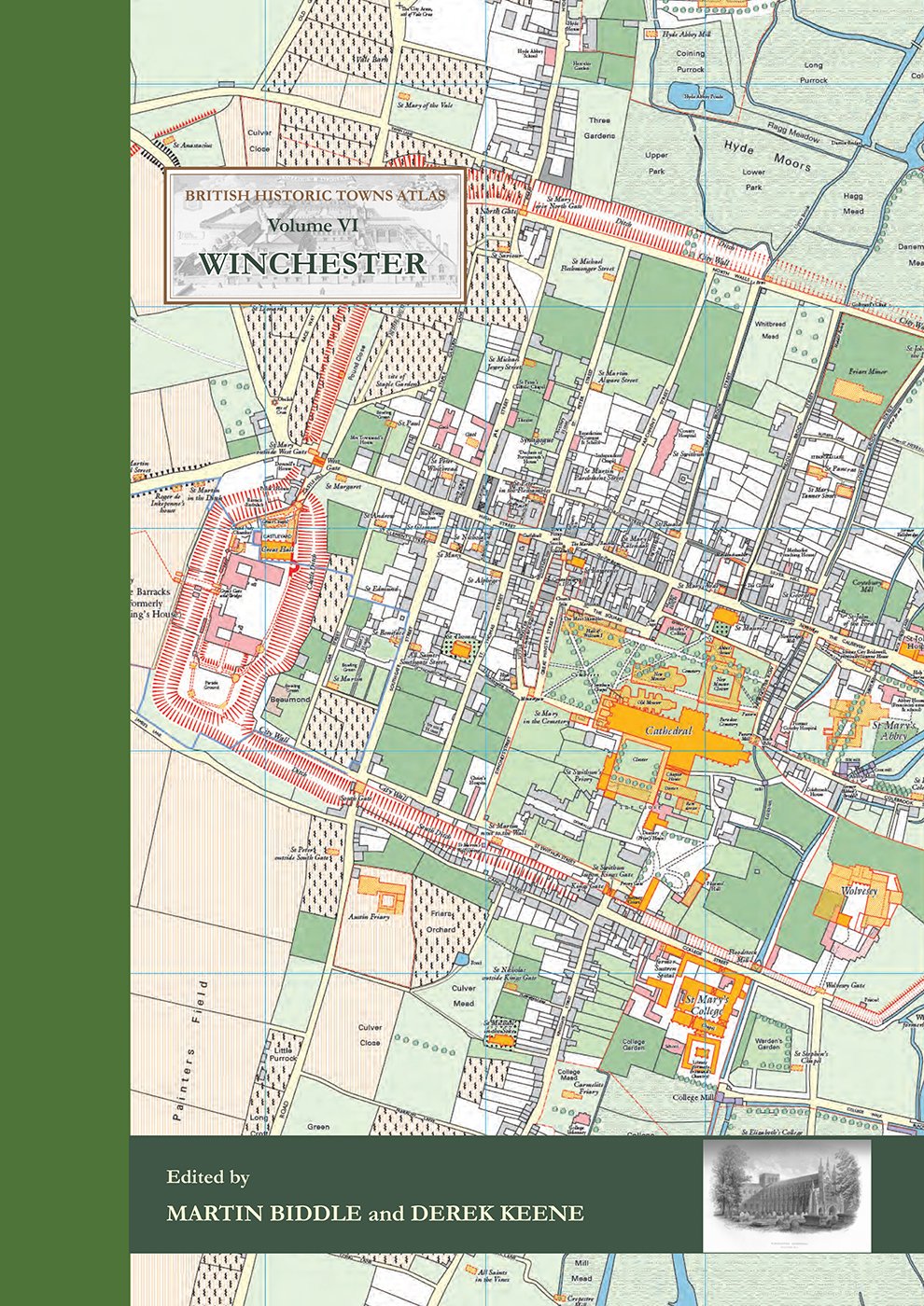Winchester (UK) historical map Old city plan of Winchester, large