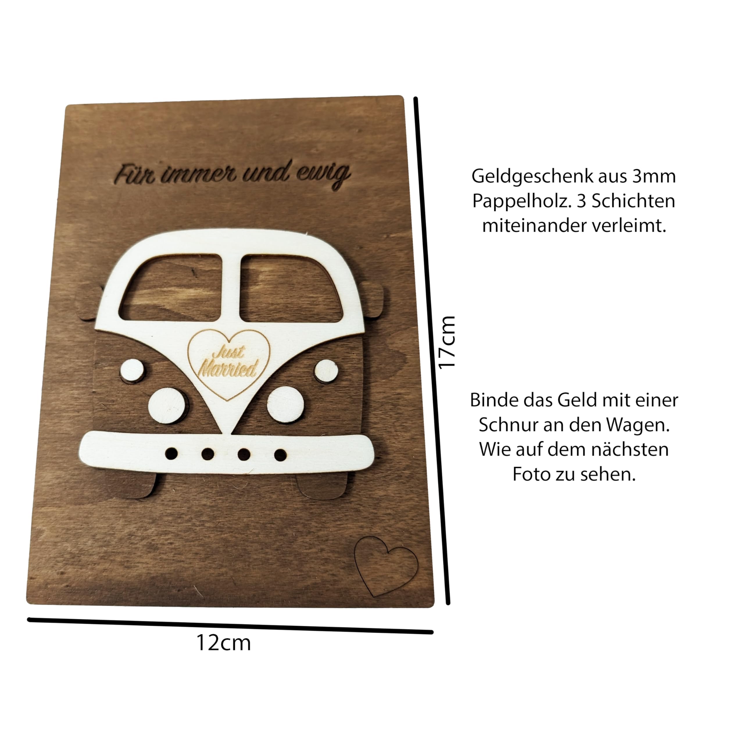 MATRIMONIO Regalo in denaro - bus in legno personalizzato