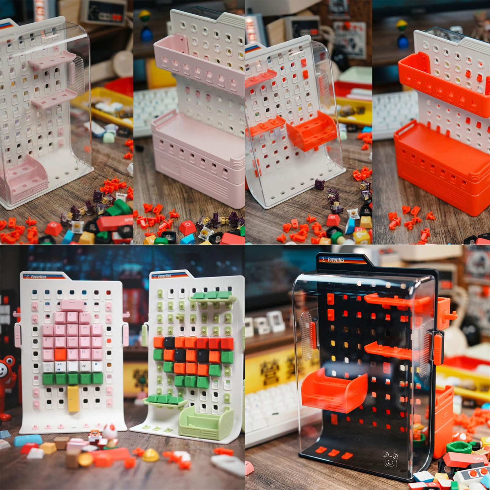 Modulares Tastenkappenbrett mit erweiterbarem Design für C-Typing-Setups und Schreibtischzubehör, Modulare Tastaturen, Zubehör-Organizer