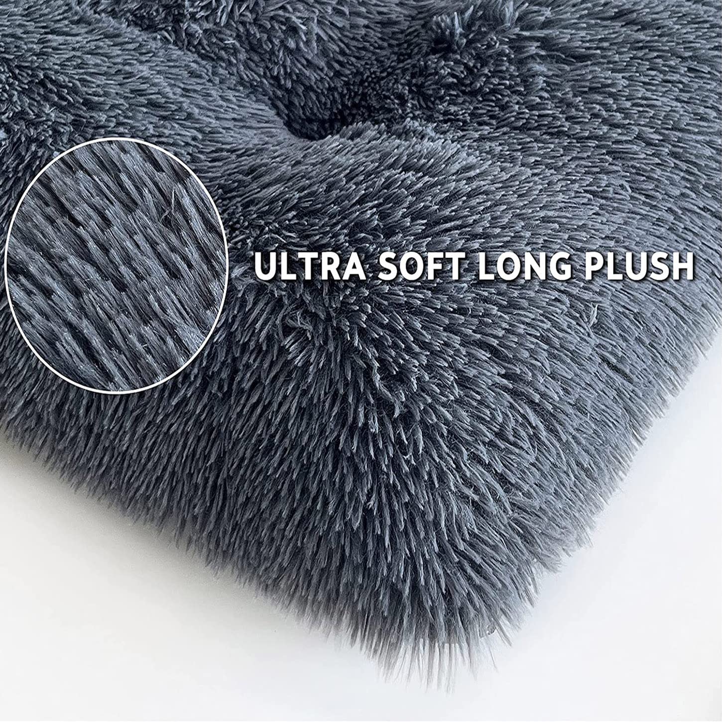 Coussin Doux Rond Pour Chat Et Chien - Peluche Lavable, Antidérapante, Tailles 30 à 90 Cm