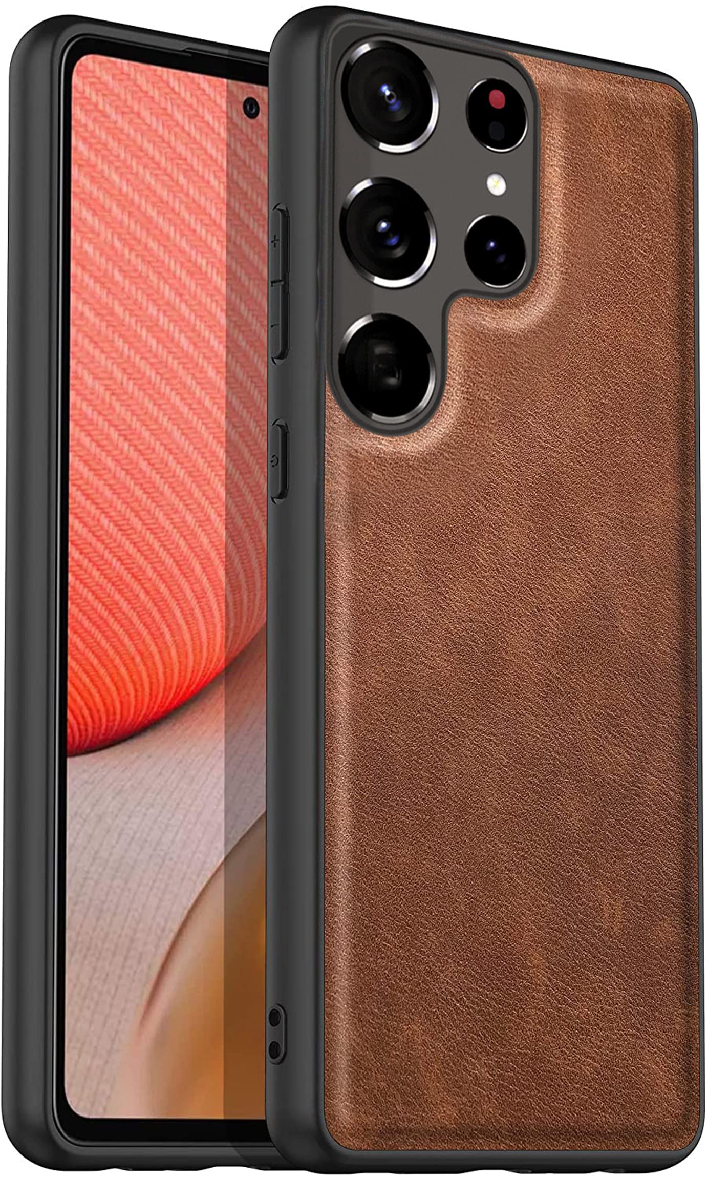 Kapa Tux Back Case for Samsung Galaxy S22 Ultra, Slim Leather Case with Soft Edge Shockproof Back Cover (Brown) (B09RH48H25) Amazon Price History, Amazon Price Tracker