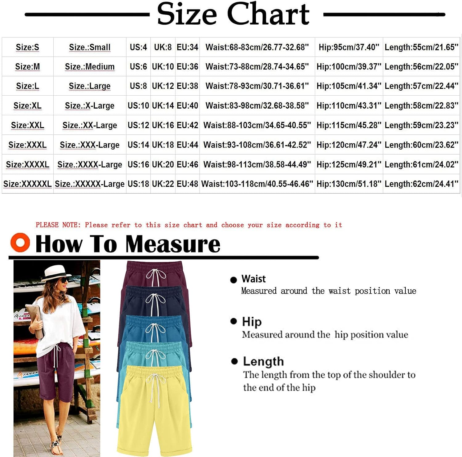 Kubbon Shorts for Women Trendy Summer 2025 Drawstring Knee Length Shorts Casual High Waisted Loose Bermuda Shorts Fashion