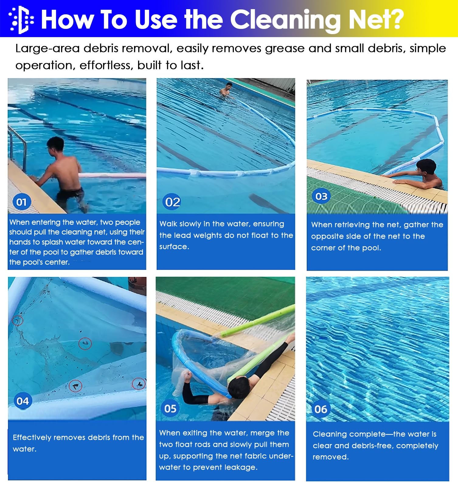 Questa Rete a Maglia fine per Skimmer è Ideale per Rimuovere efficacemente Capelli e detriti da Piscine, saune e parchi Acquatici.