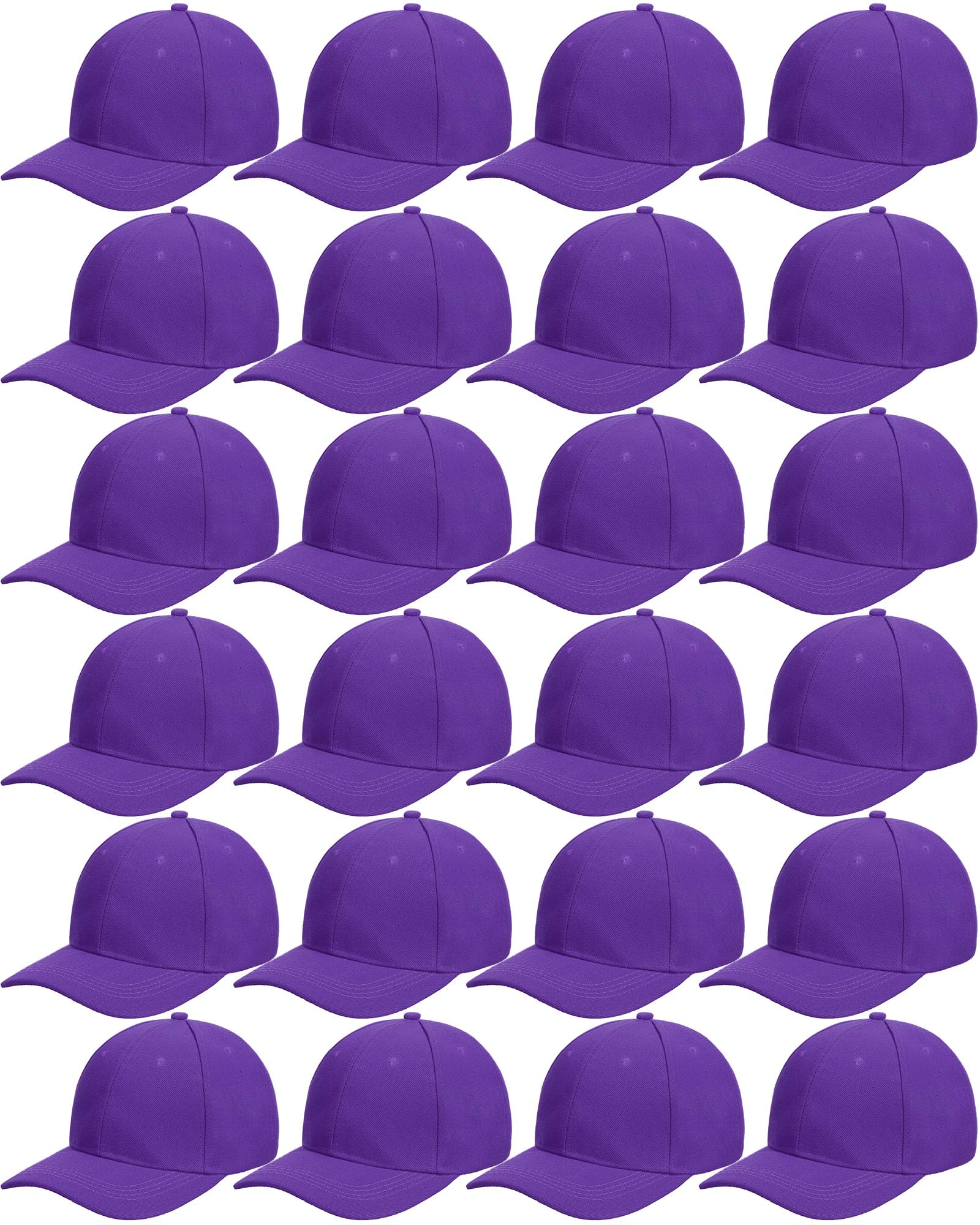 Photo 1 of ***ONLY ONE*** Handepo 24 Pcs Blank Baseball Cap Adjustable Back Strap Plain Blank Camouflage Hat Unisex Baseball Cap for Trucker Men Women(Purple)
