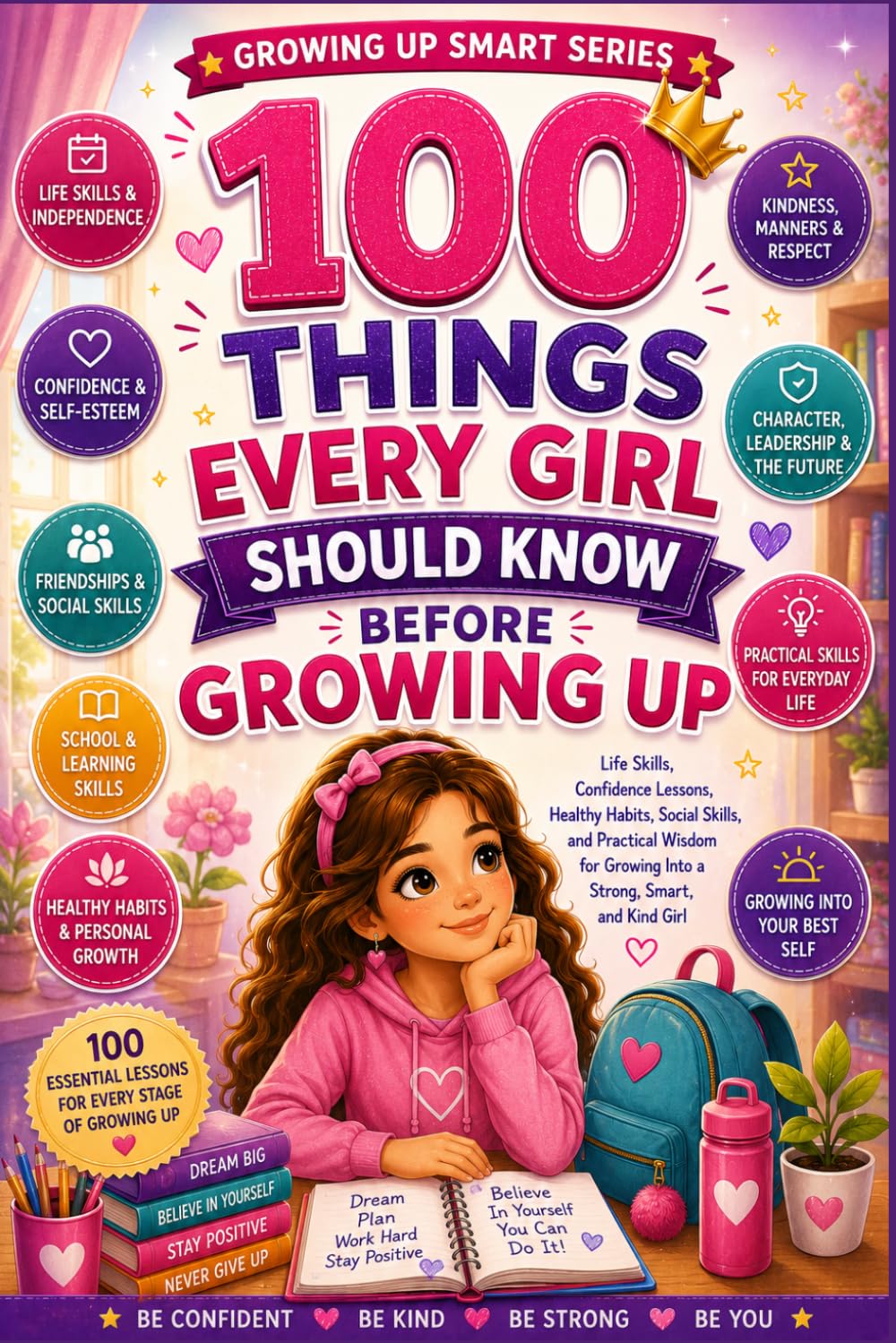 100 Things Every Girl Should Know Before Growing Up: Life Skills, Confidence Lessons, Healthy Habits, Social Skills, Emotional Strength (Growing Up Smart Series)
