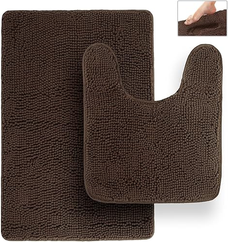 Miniatura 24 de Tafts - Alfombra de baño de lujo ultrasuave y afelpada, de microfibra de chenilla, absorbente, antideslizante, lavable a máquina, decoración