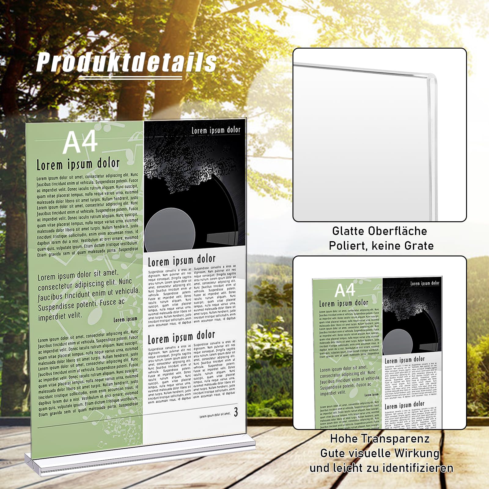 2 Espositori Da Tavolo A4 In Acrilico - Doppia Faccia, Verticali, Per Menu E Pubblicità! - 6