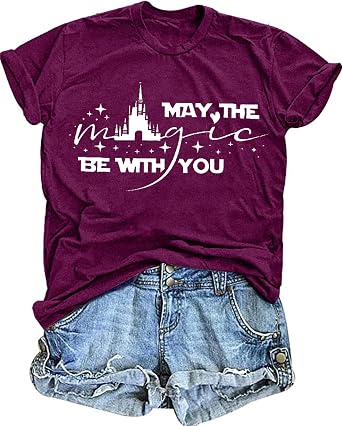 Womens World Traveler Shirt Magic Kingdom Graphic Tshirt Matching Trip T-Shirt Girl Vacation Hodilay Short Sleeve Top