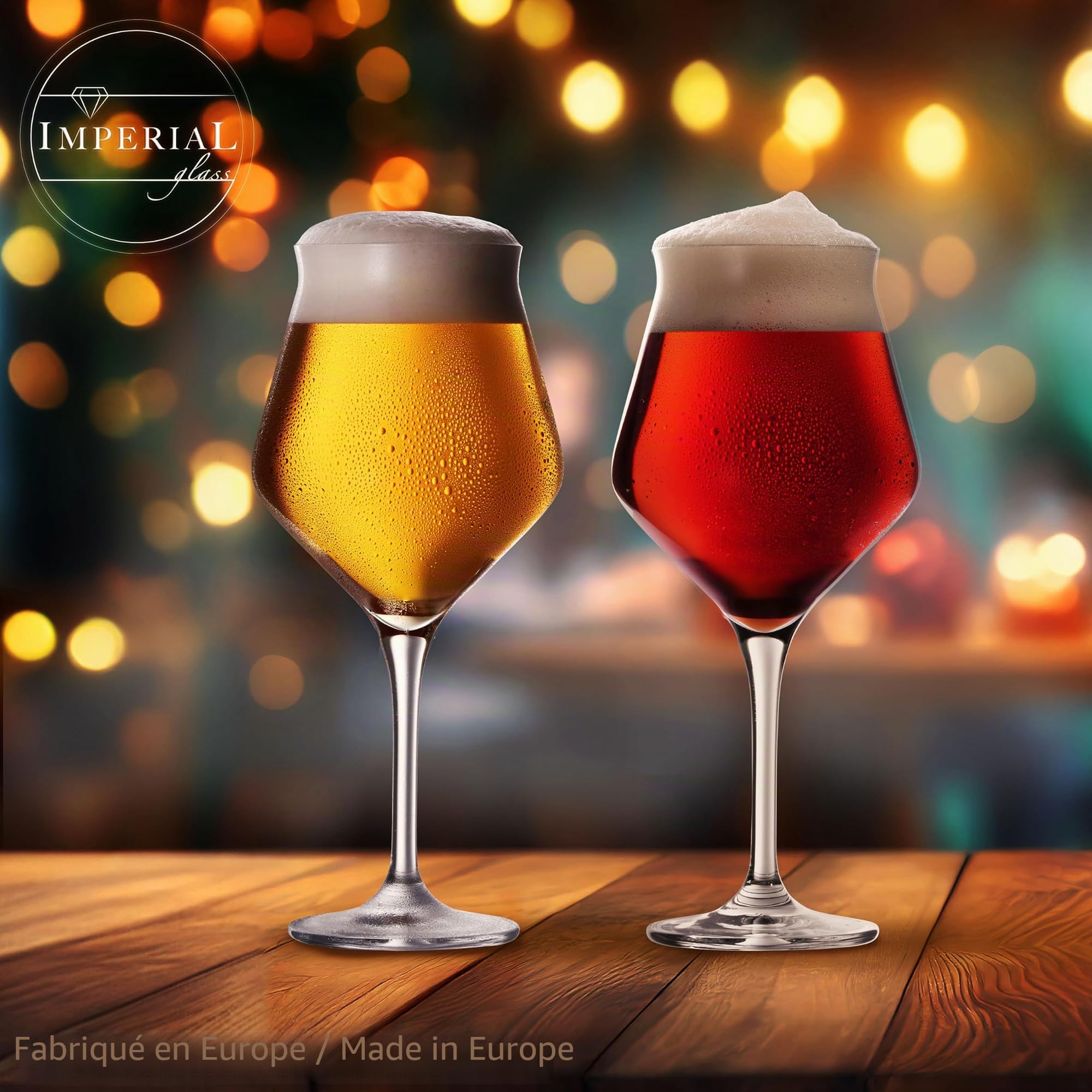 Lot de 6 verres à bière 400 ml (max. 460 ml) - En verre cristal - Passe au lave-vaisselle - Verres à bière artisanaux
