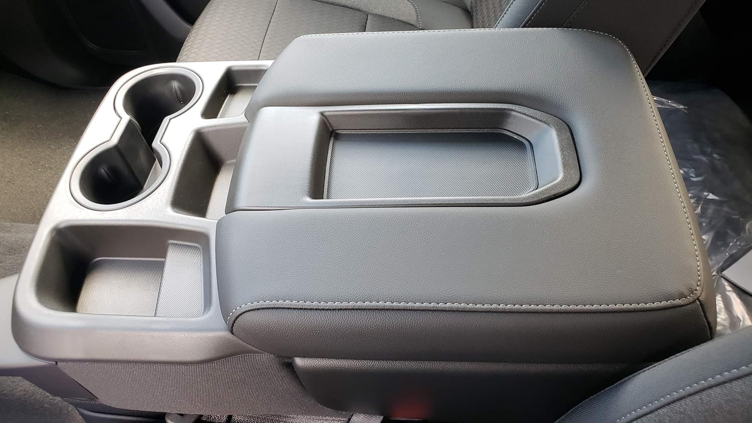 Car Console Covers Plus Made in USA Designed for All GMC Sierra 2014-2026 Fleece Auto Armrest Center Console Cover Mossy