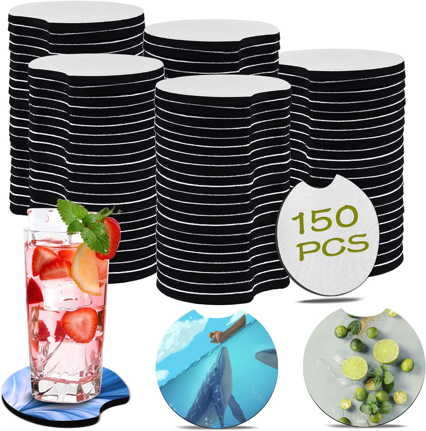 AKOLAFE 25 Sets Sublimation Coasters Blanks Ceramic Tile